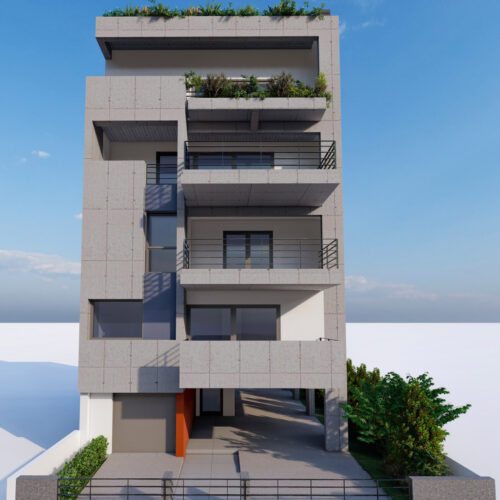 Νέα τετραώροφη οικοδομή σε pilotis με υπόγειο